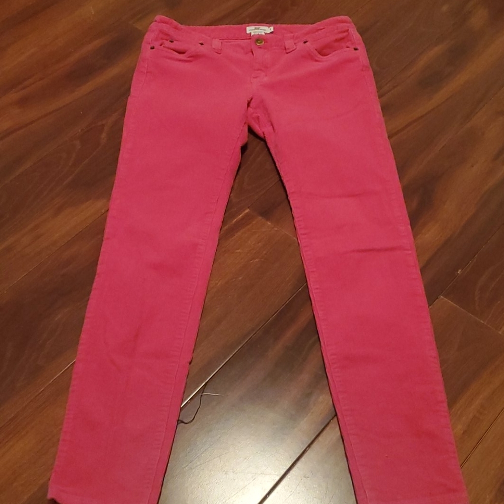 Vineyard Vines Pink Courdroy skinny pants